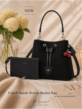 NEW Coach Rowan Suede Bucket Bag w/ Removable Pouch | NWT | Style CCZ89